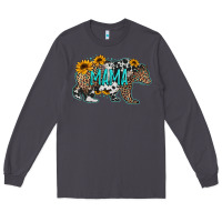 Smoke mama bear sunflowers leopard cowhide mother's day Long Sleeve Tee - Jasminsmagicworld