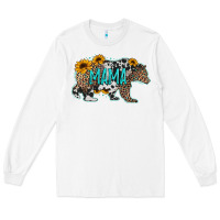 White mama bear sunflowers leopard cowhide mother's day Long Sleeve Tee - Jasminsmagicworld