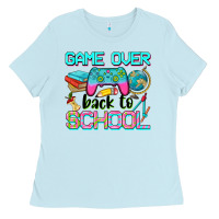 Baby Blue game over back to school Ladies Tee - NancyCooperArtShop