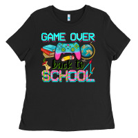 Black game over back to school Ladies Tee - NancyCooperArtShop