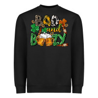 Black Bad and boozy St. Patrick's Day Heavyweight Sweatshirt - CowGirlArtShop