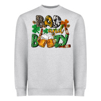 Heather Grey Bad and boozy St. Patrick's Day Heavyweight Sweatshirt - CowGirlArtShop