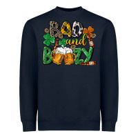 Navy Bad and boozy St. Patrick's Day Heavyweight Sweatshirt - CowGirlArtShop