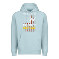 Blue Mist Hot Trend Proud Air Force Step-Dad American Flag Premium Hoodie - PixelWave