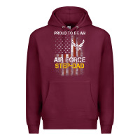 Burgundy Hot Trend Proud Air Force Step-Dad American Flag Premium Hoodie - PixelWave