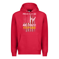 Cardinal Hot Trend Proud Air Force Step-Dad American Flag Premium Hoodie - PixelWave