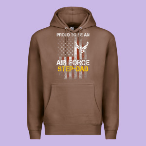 Hot Trend Proud Air Force Step-dad American Flag Premium Hoodie Designed By Pixelwave