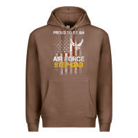 Chestnut Hot Trend Proud Air Force Step-Dad American Flag Premium Hoodie - PixelWave