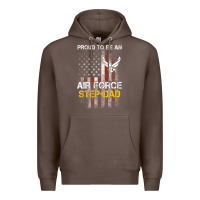 Coffee Hot Trend Proud Air Force Step-Dad American Flag Premium Hoodie - PixelWave