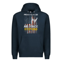 Navy Hot Trend Proud Air Force Step-Dad American Flag Premium Hoodie - PixelWave