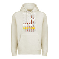 Oatmeal Heather Hot Trend Proud Air Force Step-Dad American Flag Premium Hoodie - PixelWave