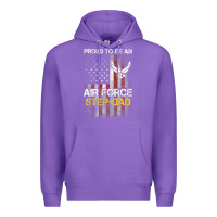 Purple Hot Trend Proud Air Force Step-Dad American Flag Premium Hoodie - PixelWave