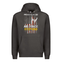 Smoke Hot Trend Proud Air Force Step-Dad American Flag Premium Hoodie - PixelWave
