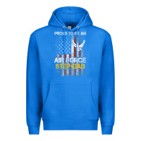 True Royal Hot Trend Proud Air Force Step-Dad American Flag Premium Hoodie - PixelWave
