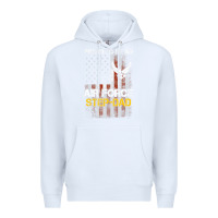 White Hot Trend Proud Air Force Step-Dad American Flag Premium Hoodie - PixelWave