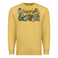 Antique Gold happy camper Premium Sweatshirt - CowhideDigitalArt