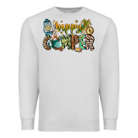 Dove Grey happy camper Premium Sweatshirt - CowhideDigitalArt