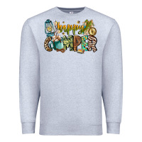 Heather Grey happy camper Premium Sweatshirt - CowhideDigitalArt