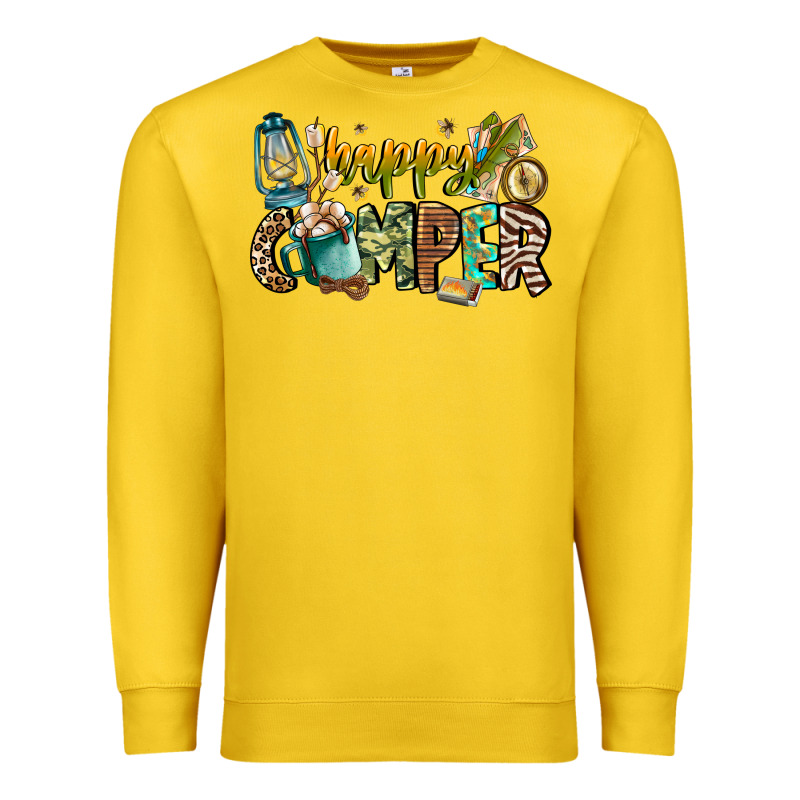 Happy Camper Premium Sweatshirt by CowhideDigitalArt | Teevron