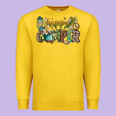 Happy Camper Premium Sweatshirt Designed By Cowhidedigitalart