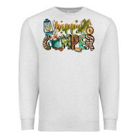 Oatmeal Heather happy camper Premium Sweatshirt - CowhideDigitalArt