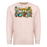 Pale Pink happy camper Premium Sweatshirt - CowhideDigitalArt