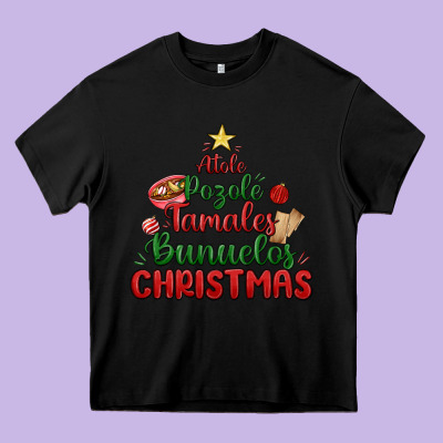 Atole Pozole Mexican Christmas Heavy Core Tee Designed By Maliassmallbusiness