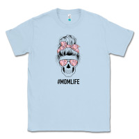Dusty Blue Pink Flower Mom Skull Classic Tee - Bettercallsaul