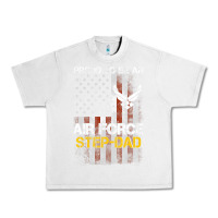 Lunar Rock Hot Trend Proud Air Force Step-Dad American Flag Urban Heavy Tee - PixelWave