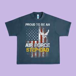 Hot Trend Proud Air Force Step-dad American Flag Urban Heavy Tee Designed By Pixelwave