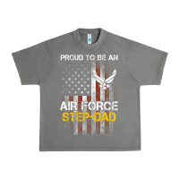 Tornado Hot Trend Proud Air Force Step-Dad American Flag Urban Heavy Tee - PixelWave