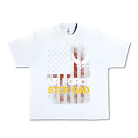 White Hot Trend Proud Air Force Step-Dad American Flag Urban Heavy Tee - PixelWave
