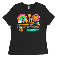 Black hello fourth grade Ladies Tee - NancyCooperArtShop