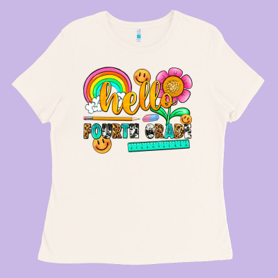 Hello Fourth Grade Ladies Tee Designed By Nancycooperartshop