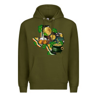 Army Green texas map st patrick's day Premium Hoodie - FaDigitalArtStudio