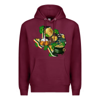 Burgundy texas map st patrick's day Premium Hoodie - FaDigitalArtStudio