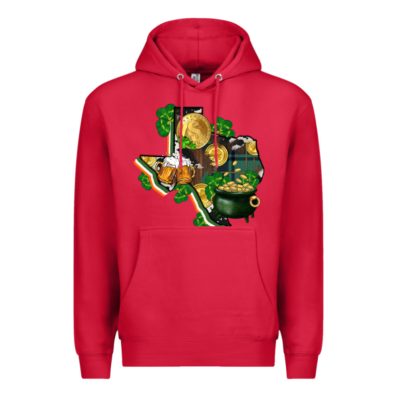 Texas Map St Patrick's Day Premium Hoodie by FaDigitalArtStudio | Teevron