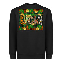 Black st patricks day lucky clover and coins Heavyweight Sweatshirt - CowGirlArtShop