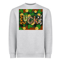 Heather Grey st patricks day lucky clover and coins Heavyweight Sweatshirt - CowGirlArtShop