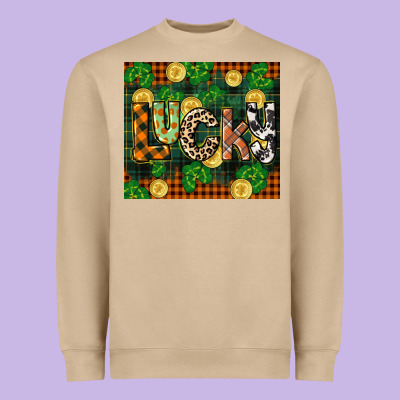 St Patricks Day Lucky Clover And Coins Heavyweight Sweatshirt Designed By Cowgirlartshop