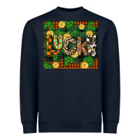 Navy st patricks day lucky clover and coins Heavyweight Sweatshirt - CowGirlArtShop