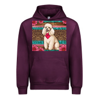Mauve Wine standart poodle floral Urban Hoodie - Artiststas