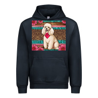 Navy standart poodle floral Urban Hoodie - Artiststas