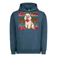 Pigment Midnight Navy standart poodle floral Urban Hoodie - Artiststas