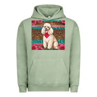 Pigment Oil Green standart poodle floral Urban Hoodie - Artiststas