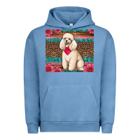 Pigment Pebble Blue standart poodle floral Urban Hoodie - Artiststas