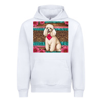 White standart poodle floral Urban Hoodie - Artiststas