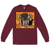Burgundy crow and deer hunting fall camouflage Long Sleeve Tee - TumblerDesignByShophia