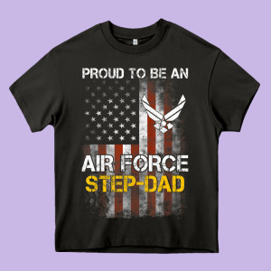 Hot Trend Proud Air Force Step-dad American Flag Heavy Core Tee Designed By Pixelwave
