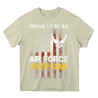 Mossy Hot Trend Proud Air Force Step-Dad American Flag Heavy Core Tee - PixelWave
